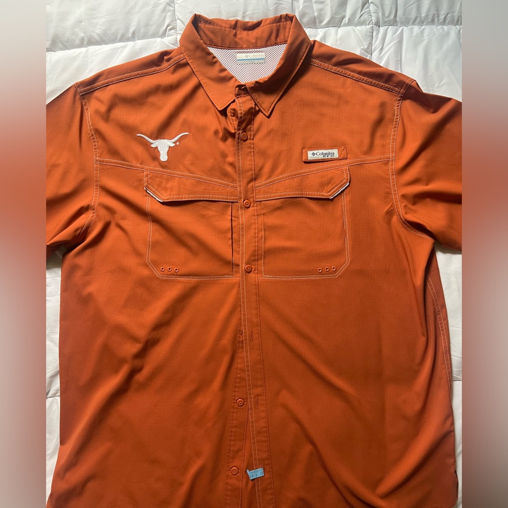Univ of Texas Columbia PFG Omni Shade Button Down Shirt XXL
